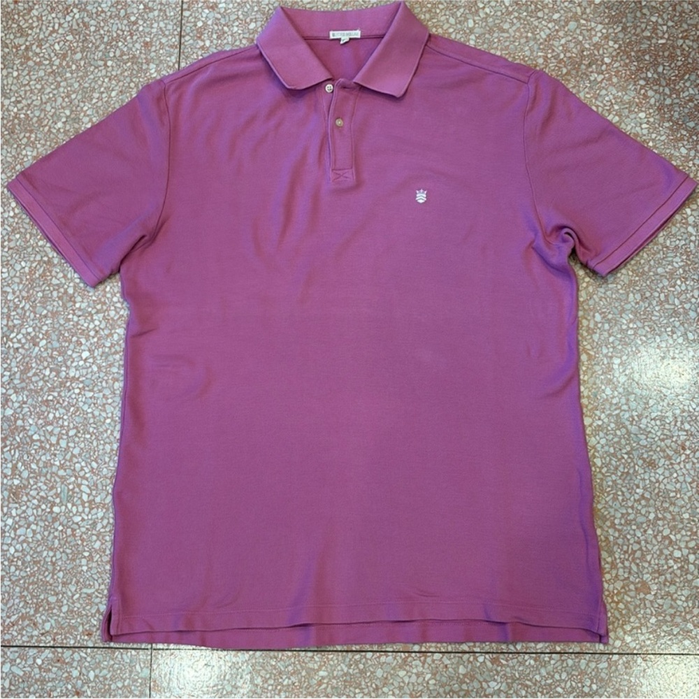 Peter Millar Mens Large Solid Periwinkle Pima Cotton Short Sleeve Golf Shirt